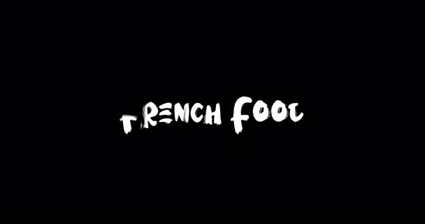 Francouzské Jídlo Efekt Přechodu Grunge Typografie Textová Animace Černém Pozadí — Stock video