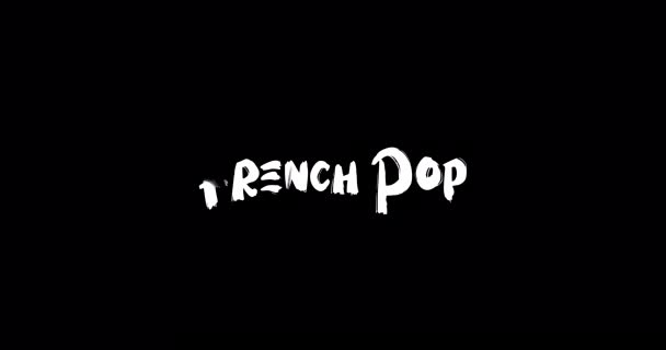 Francuski Pop Effect Grunge Transition Typografia Tekst Animacja Czarnym Tle — Wideo stockowe
