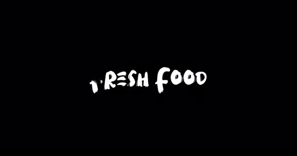 Efeito Alimentar Fresco Tipografia Transição Grunge Animação Texto Fundo Preto — Vídeo de Stock