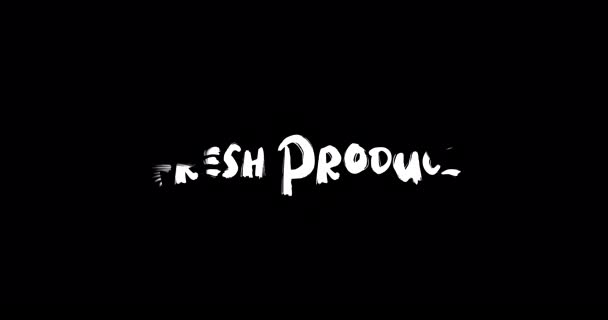 Fresh Produce Effect Grunge Transition Typography Textová Animace Černém Pozadí — Stock video