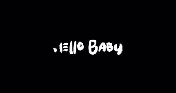 Hallo Baby Effect Van Grunge Transitie Typografie Tekst Animatie Zwarte — Stockvideo