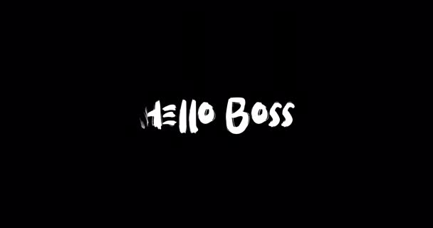 Hello Boss Effect Grunge Transition Типографія Тексту Анімація Чорному Тлі — стокове відео
