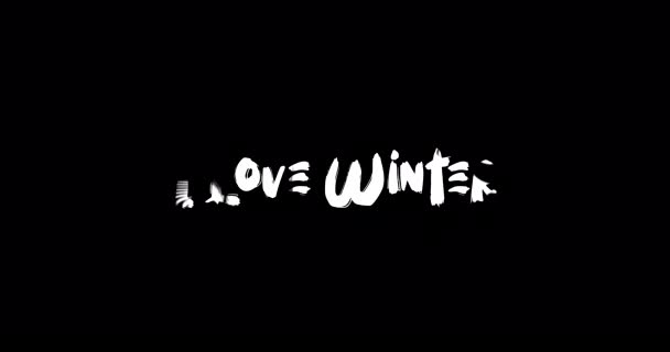 Love Winter Effect Grunge Transition Typography Text Animation Black Background — Stok Video