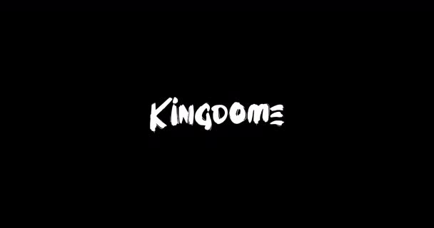 Grunge Geçiş Tipografisi Nin Kingdome Efekti Siyah Arkaplan Üzerine Metin — Stok video