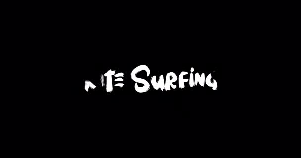 Kite Surfing Effekt Des Grunge Übergangs Typografie Textanimation Auf Schwarzem — Stockvideo