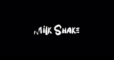  Grunge Geçiş Tipografi Metin Canlandırması Siyah Arkaplan Üzerine Milk Shake Efekti 