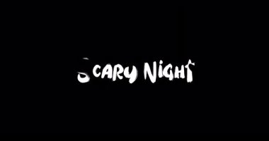Grunge Geçiş Karakterinin Korkutucu Gece Efekti Siyah Arkaplan Üzerine Metin Animasyonu 