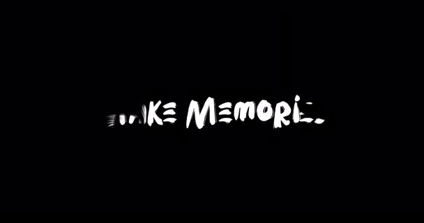 Make Memories Effect Grunge Transition Typografia Tekstu Animacja Czarnym Tle — Wideo stockowe
