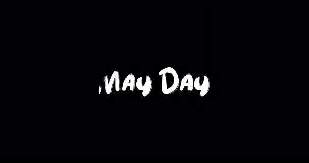 May Day Effect Grunge Transition Typography Animação Texto Fundo Preto — Vídeo de Stock