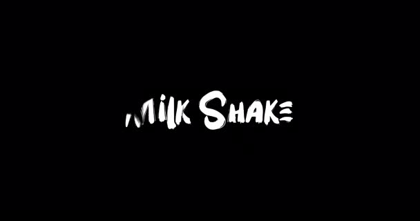 Mjölk Skakar Effekten Grunge Transition Typografi Text Animation Svart Bakgrund — Stockvideo