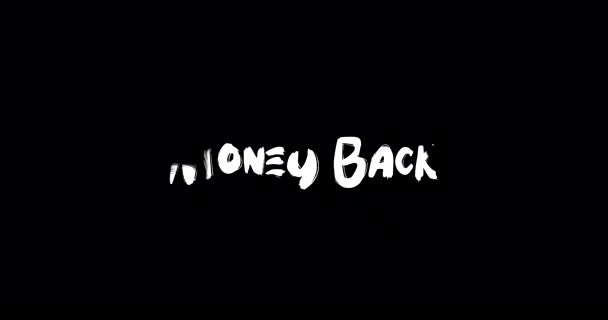 Money Back Effect Grunge Transition Typography Textová Animace Černém Pozadí — Stock video
