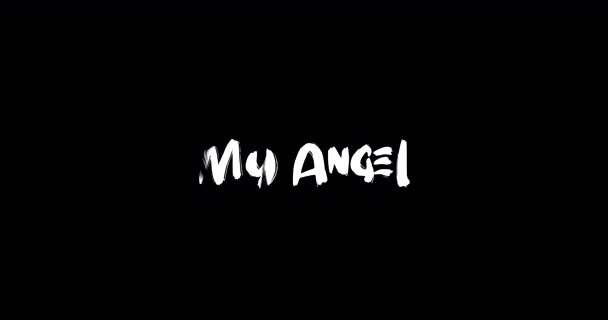 Grunge转换字体动画在黑色背景下的天使效应 — 图库视频影像