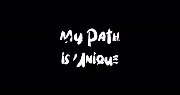 Path Uniek Effect Van Grunge Transitie Typografie Tekst Animatie Zwarte — Stockvideo