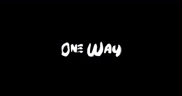 One Way Effect Grunge Transition Typografie Tekst Animatie Zwarte Achtergrond — Stockvideo