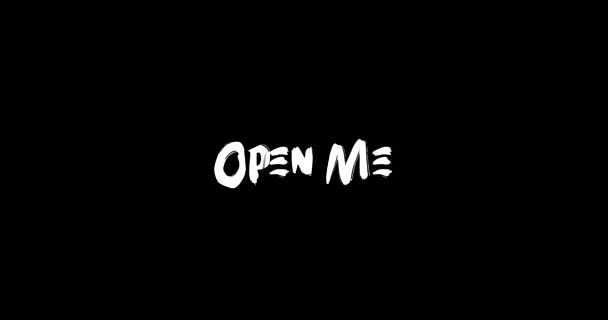 Open Effect Grunge Transition Typography Textová Animace Černém Pozadí — Stock video