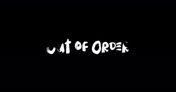 Out Order Effect Grunge Transition Typography Textová Animace Černém Pozadí — Stock video