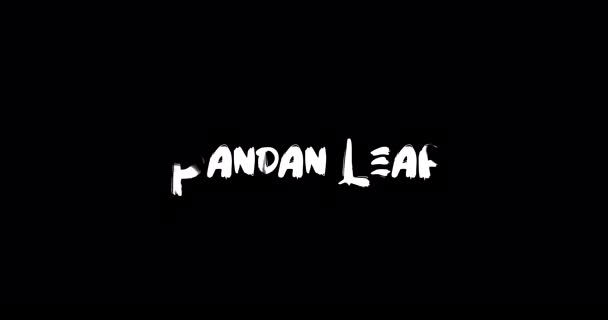 Pandan Leaf Effekt Grunge Transition Typografi Tekst Animation Sort Baggrund – Stock-video