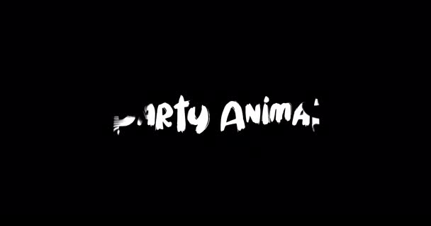 Party Animal Effect Grunge Transition Typografie Tekst Animatie Zwarte Achtergrond — Stockvideo