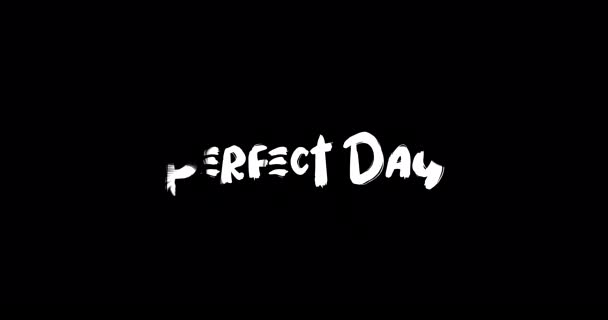 Perfect Day Effect Grunge Transition Typografia Tekst Animacja Czarnym Tle — Wideo stockowe