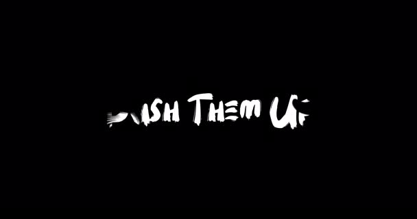 Push Them Effect Grunge Átmeneti Tipográfia Szöveg Animáció Fekete Háttér — Stock videók