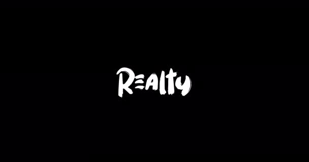 Realty Effect Grunge Átmeneti Tipográfia Szöveg Animáció Fekete Háttér — Stock videók
