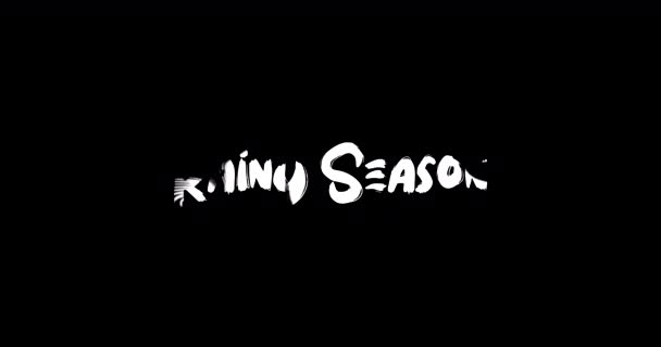 Grunge转换地形文字动画在黑色背景下的雨季效应 — 图库视频影像