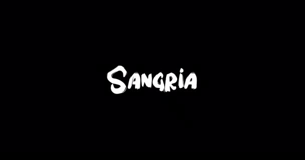 Sangria Wpływ Grunge Transition Typografia Tekst Animacja Czarnym Tle — Wideo stockowe