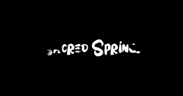 Sorgenti Sacre Effetto Grunge Transizione Tipografia Testo Animazione Sfondo Nero — Video Stock