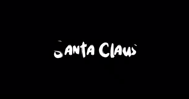 Grunge转换字体动画对黑人背景的圣诞老人效应 — 图库视频影像