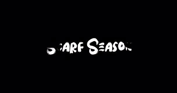 Grunge转换地形文字动画在黑色背景下的围巾季节效果 — 图库视频影像