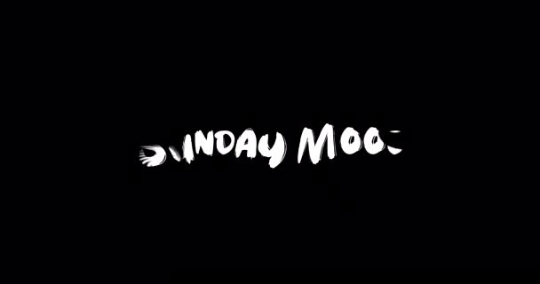 Sunday Mood Effect Van Grunge Transitie Typografie Tekst Animatie Zwarte — Stockvideo