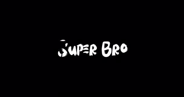 Super Bro Effect Grunge Transition Typography Text Animation Black Background — Stock Video
