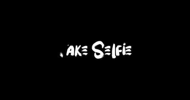 Zrób Selfie Efekt Grunge Transition Typografia Tekst Animacja Czarnym Tle — Wideo stockowe