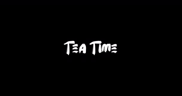 Efeito Tempo Chá Tipografia Transição Grunge Animação Texto Fundo Preto — Vídeo de Stock