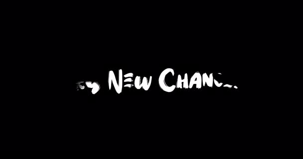 Prova Nya Chanser Effekt Grunge Transition Typografi Text Animation Svart — Stockvideo