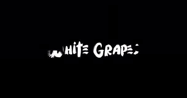 Efeito Uva Branca Tipografia Transição Grunge Animação Texto Fundo Preto — Vídeo de Stock