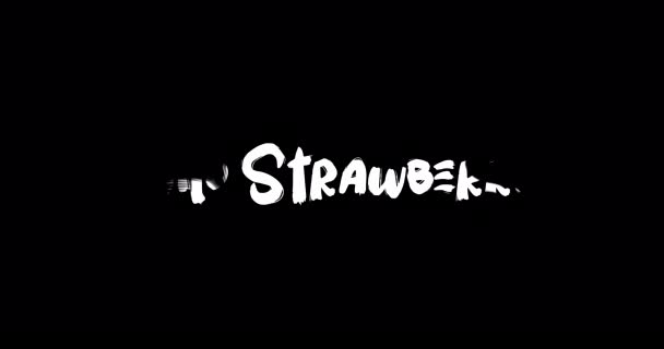 Dzika Truskawka Efekt Typografii Przejścia Grunge Tekst Animacja Czarnym Tle — Wideo stockowe