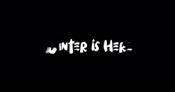 Hiver Est Effet Transition Grunge Typographie Texte Animation Sur Fond — Video