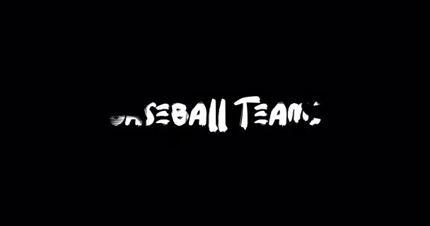 Baseball Lag Effekt Grunge Transition Typografi Text Animation Svart Bakgrund — Stockvideo