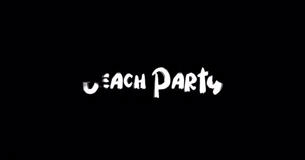 Grunge转换字体动画对黑人背景的海滩党效应 — 图库视频影像