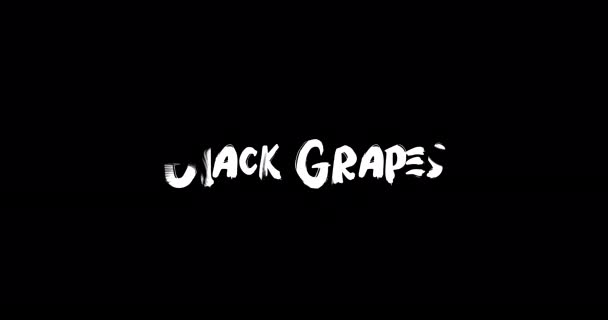 Czarny Efekt Winogron Typografia Przejścia Grunge Tekst Animacja Czarnym Tle — Wideo stockowe