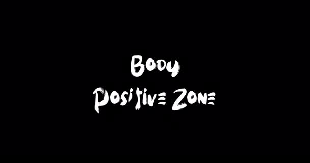 Body Positive Zon Effect Grunge Transition Typography Textová Animace Černém — Stock video