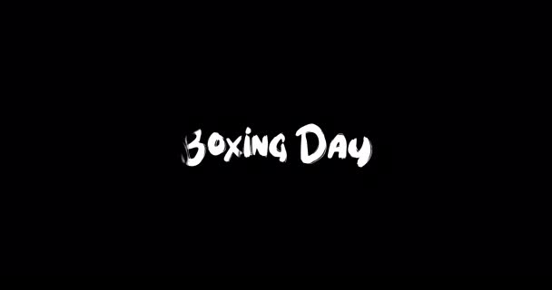 Boxing Day Effect Grunge Transition Typography Animação Texto Fundo Preto — Vídeo de Stock