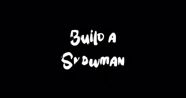 Build Snowman Effect Grunge Átmeneti Tipográfia Szöveg Animáció Fekete Háttér — Stock videók
