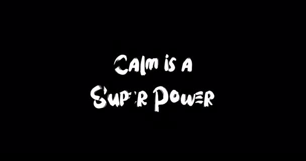 Klid Super Power Effect Grunge Přechod Typografie Text Animace Černém — Stock video