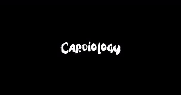 Cardiologie Effect Van Grunge Transitie Typografie Tekst Animatie Zwarte Achtergrond — Stockvideo