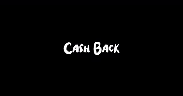 Cash Back Effect Grunge Transition Typography Text Animation Black Background — Stock Video