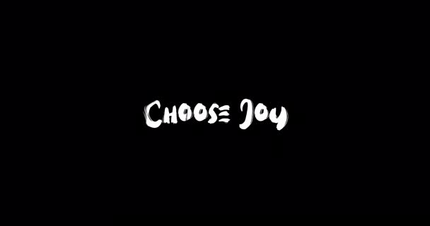 Välj Joy Effect Grunge Transition Typografi Text Animation Svart Bakgrund — Stockvideo