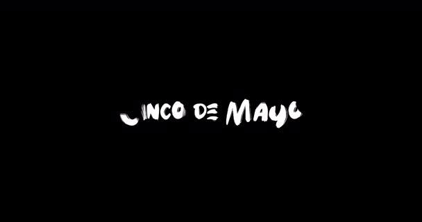 Cinco Mayo Effect Grunge Transition Typography Textová Animace Černém Pozadí — Stock video