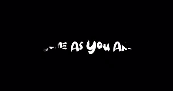 Come You Effect Grunge Transition Типографія Тексту Анімація Чорному Тлі — стокове відео